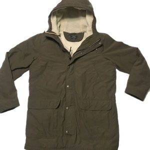 Men’s winter jacket with wool interior and hood